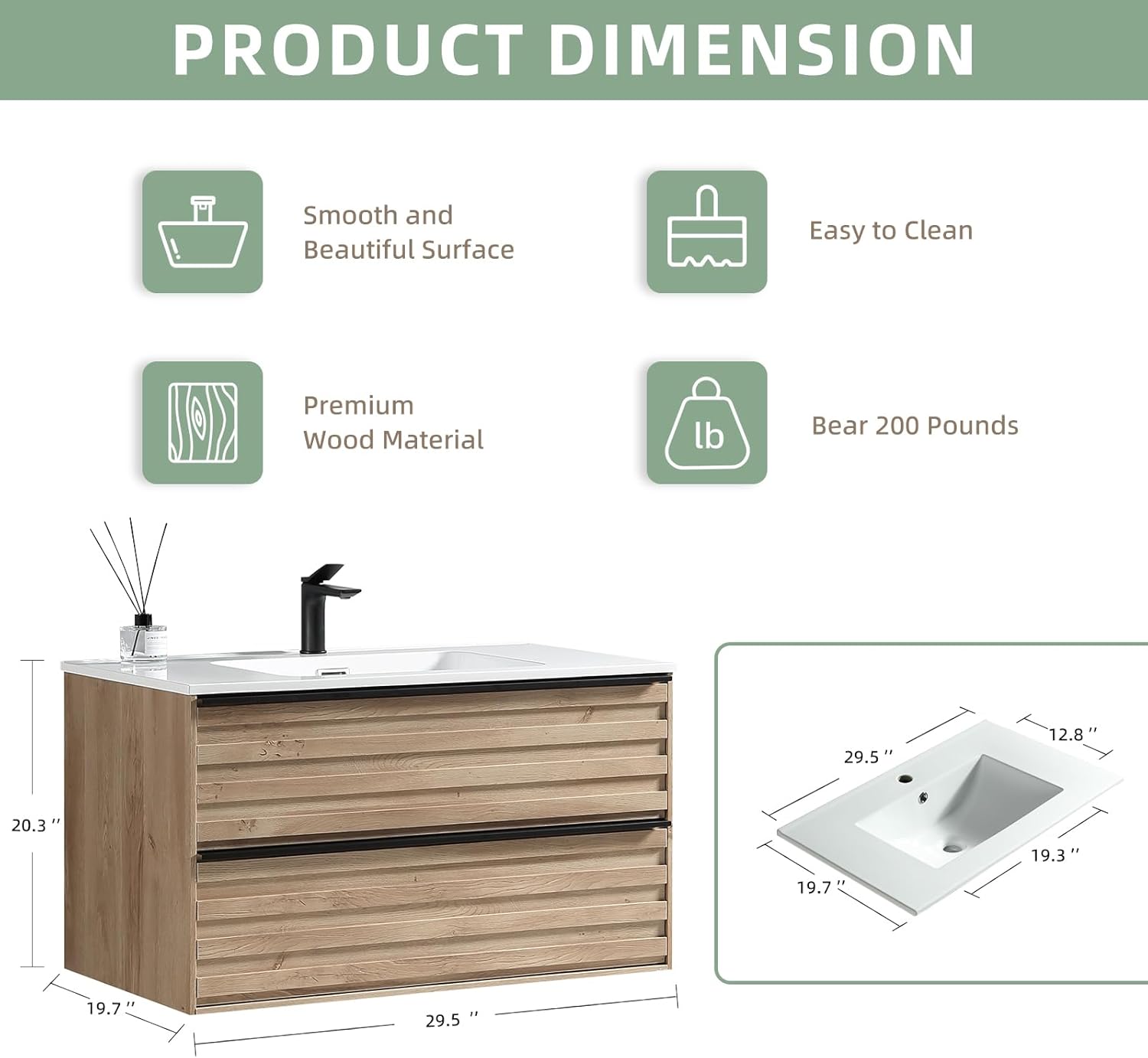 003 Series - 30 Inch Vanity With Sink