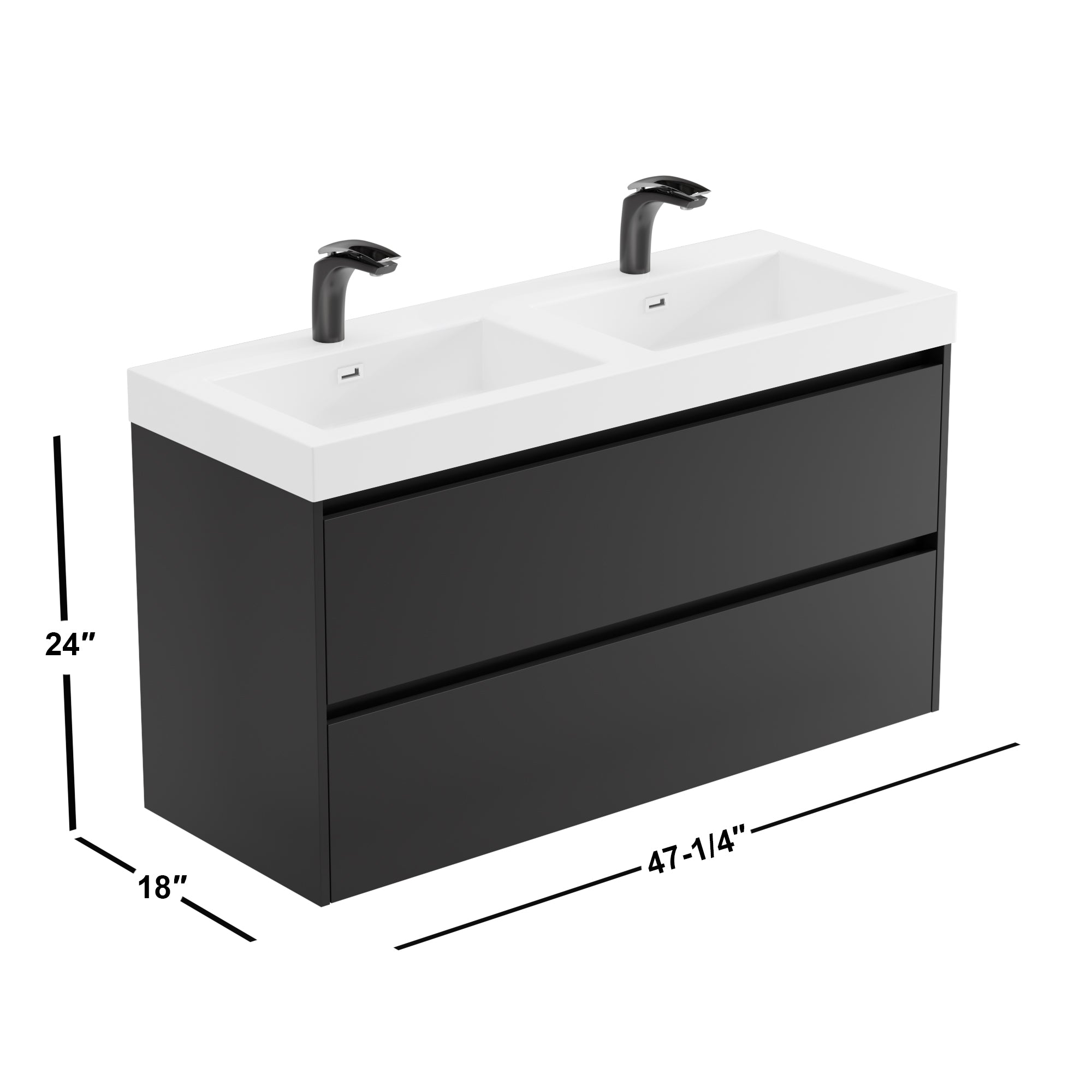 004 Series - 48 Inch Vanity - Double Sinks