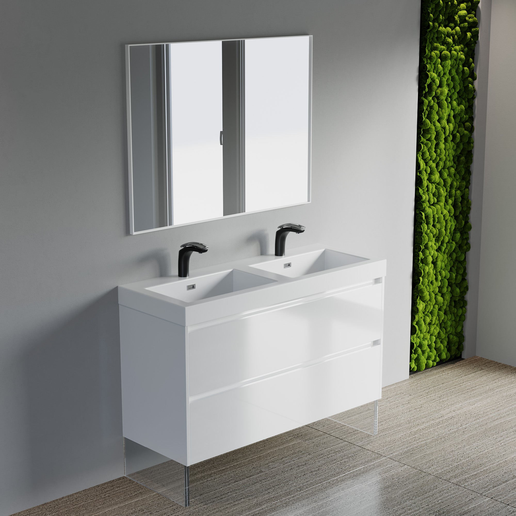 004 Series - 48 Inch Vanity - Double Sinks