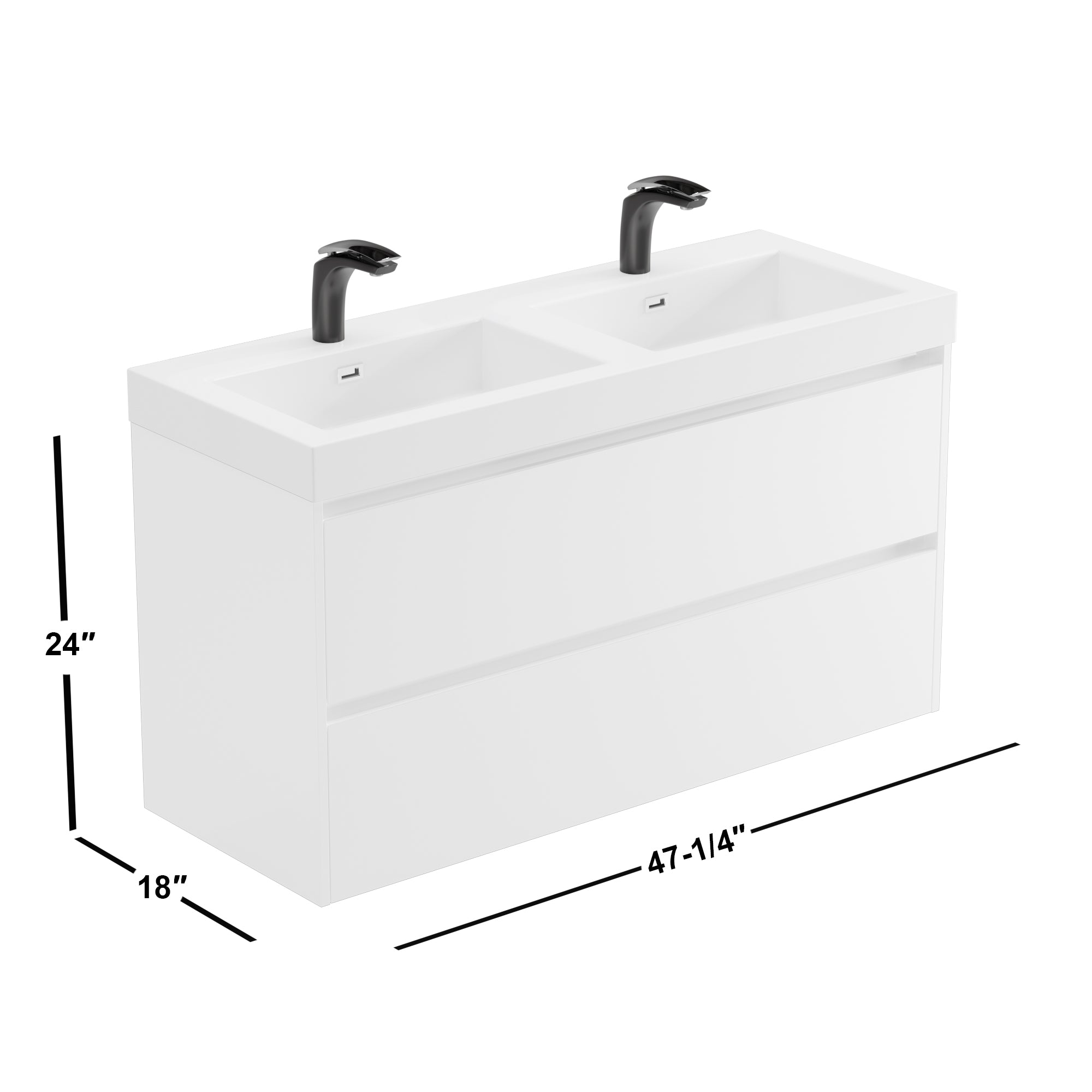 004 Series - 48 Inch Vanity - Double Sinks