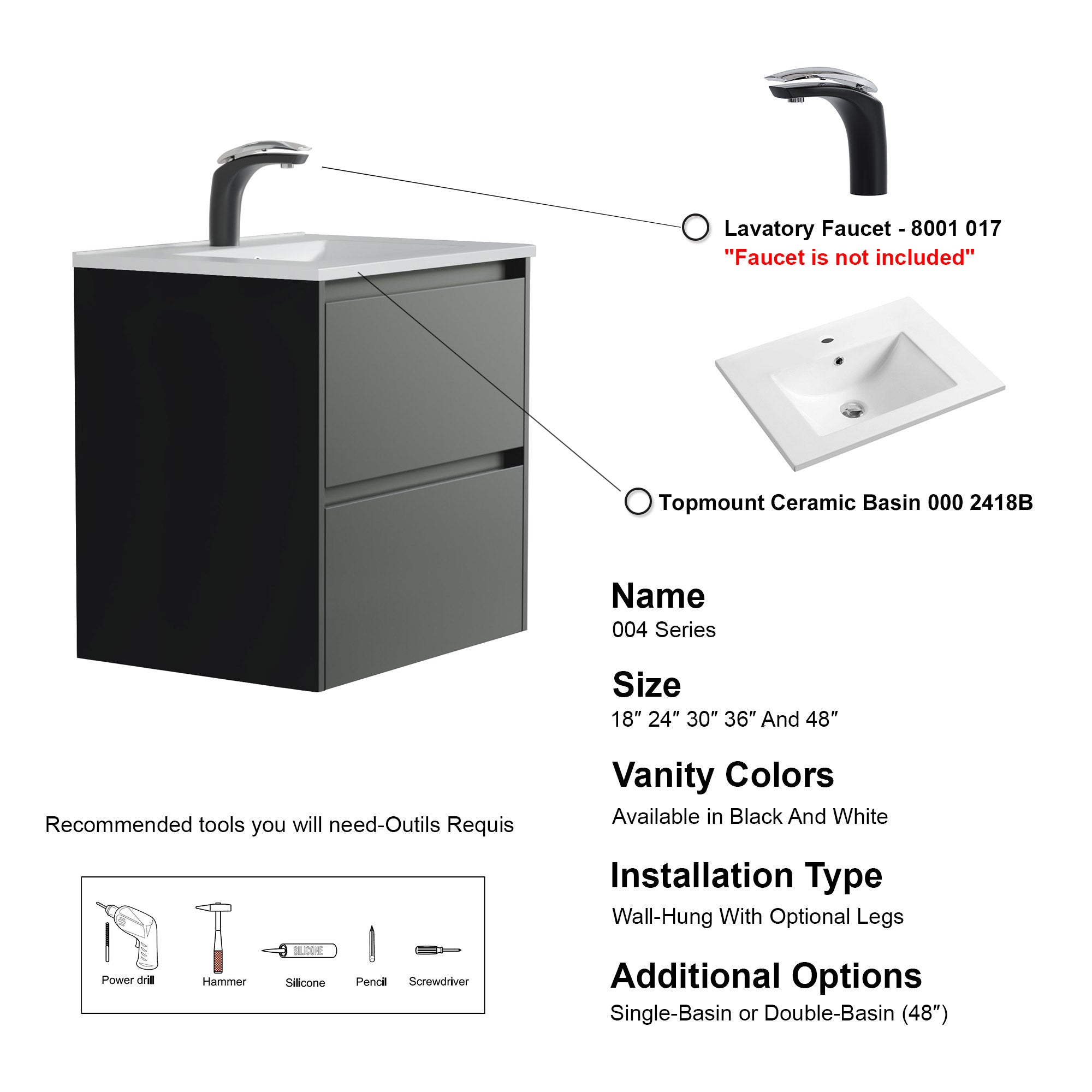 004 Series - 24 Inch Vanity