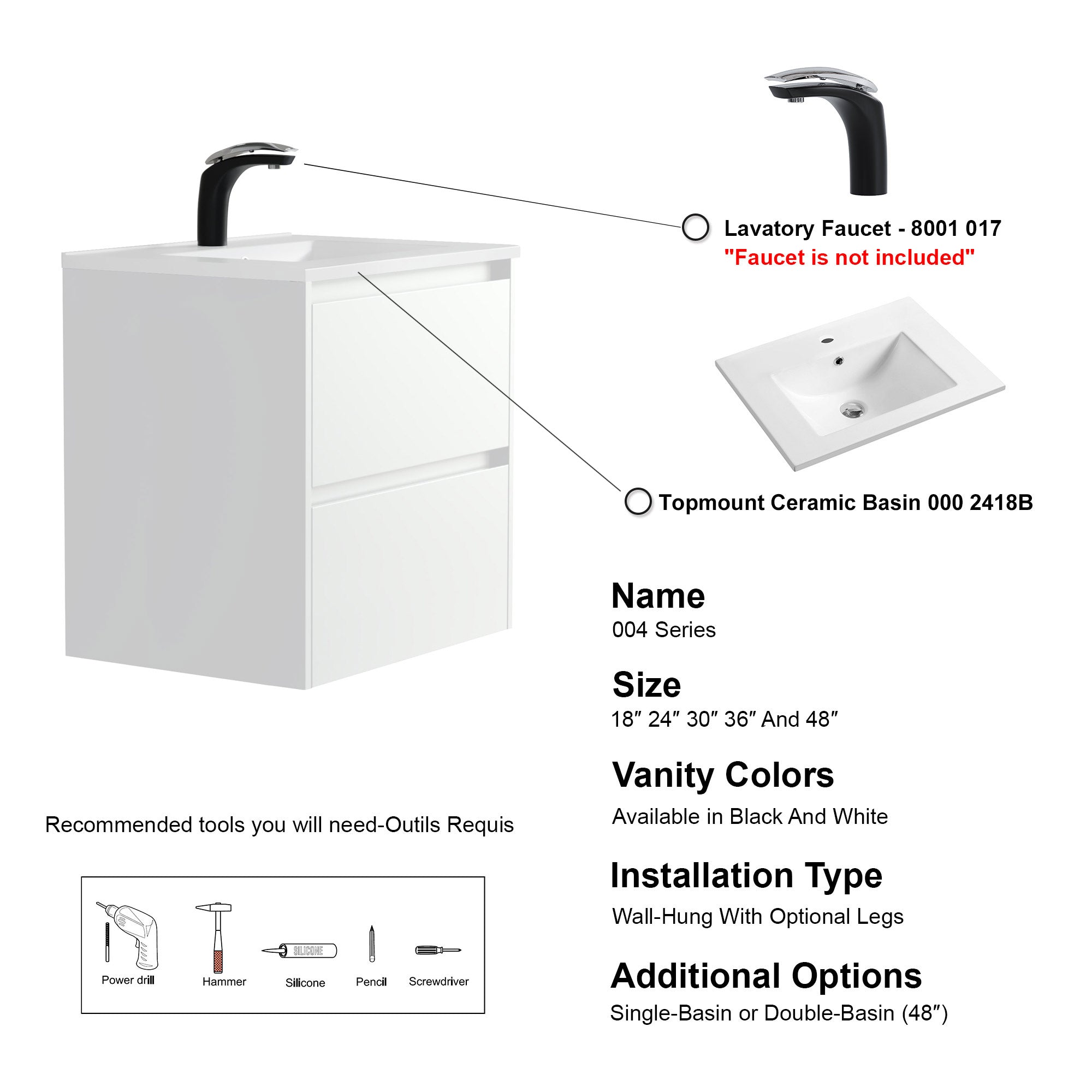 004 Series - 24 Inch Vanity