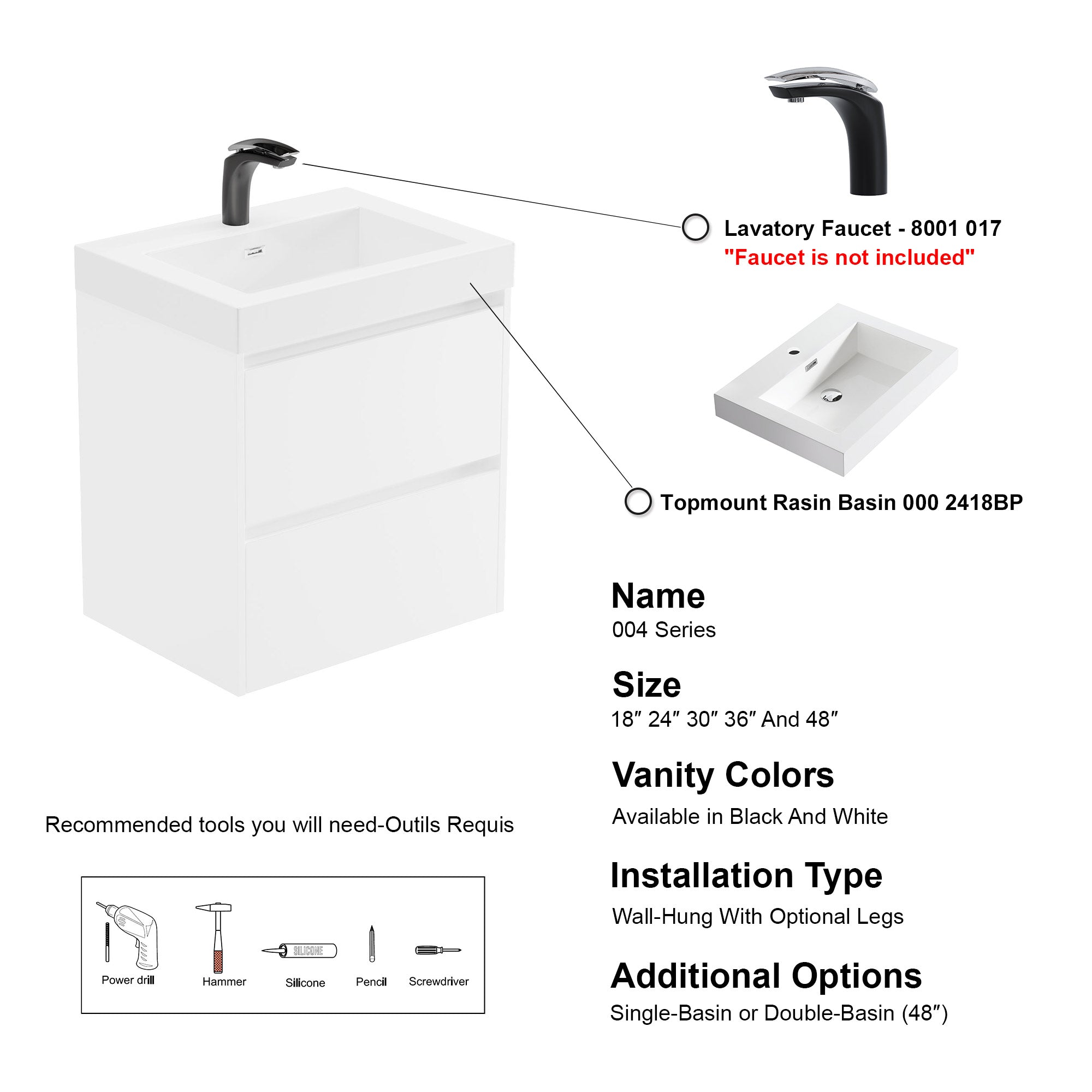 004 Series - 24 Inch Vanity