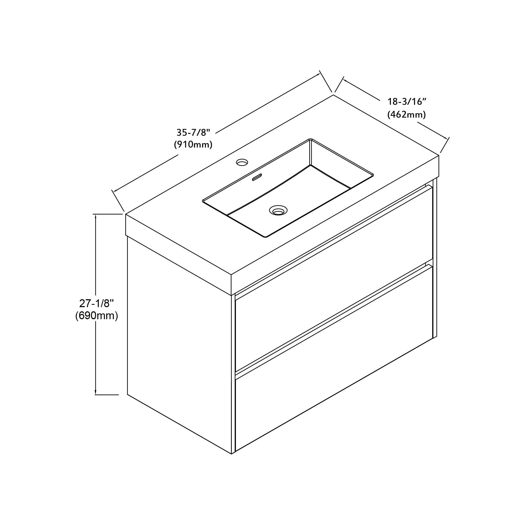 004 Series - 36 Inch Vanity