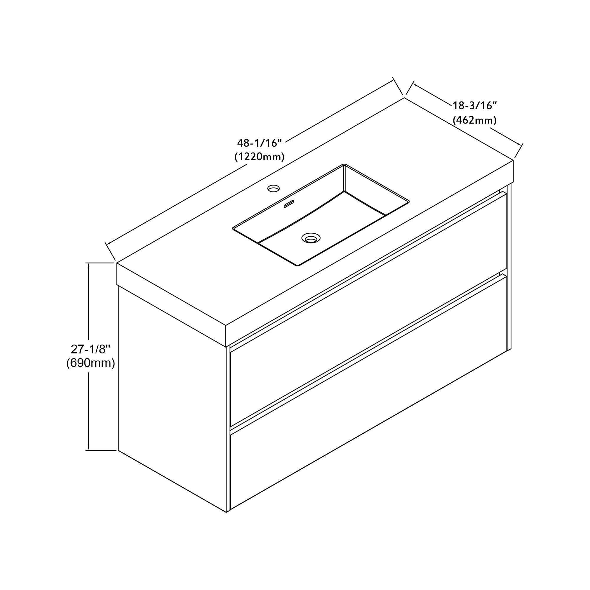 004 Series - 48 Inch Vanity - Single Sink