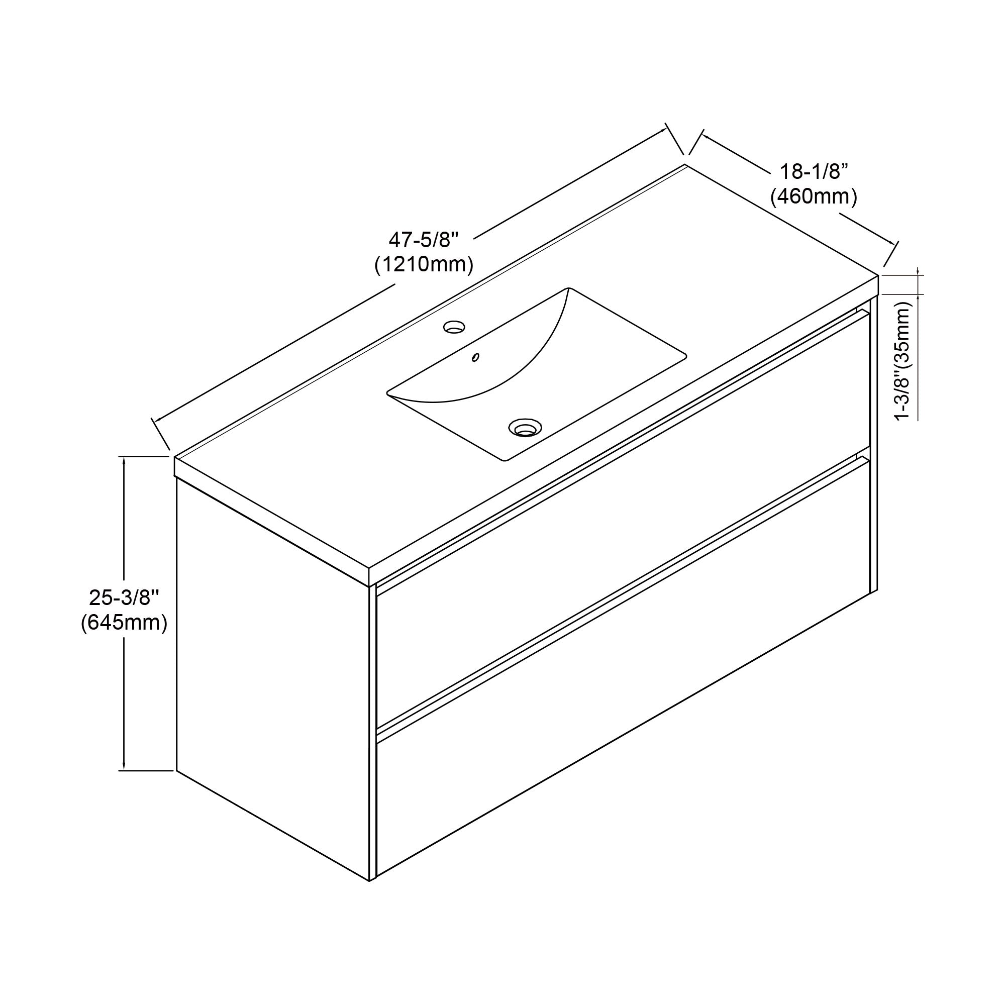 004 Series - 48 Inch Vanity - Single Sink