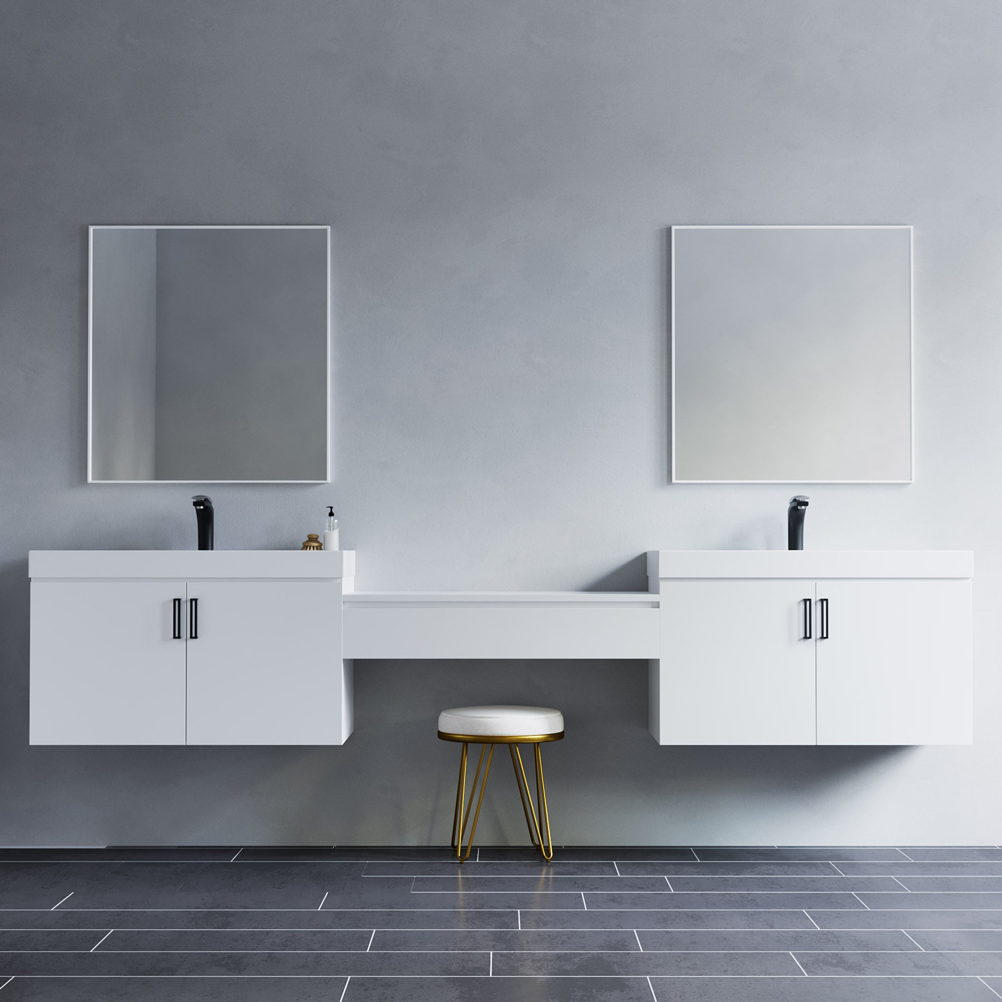 047 Series-36 Inch Double Vanity With Bridge