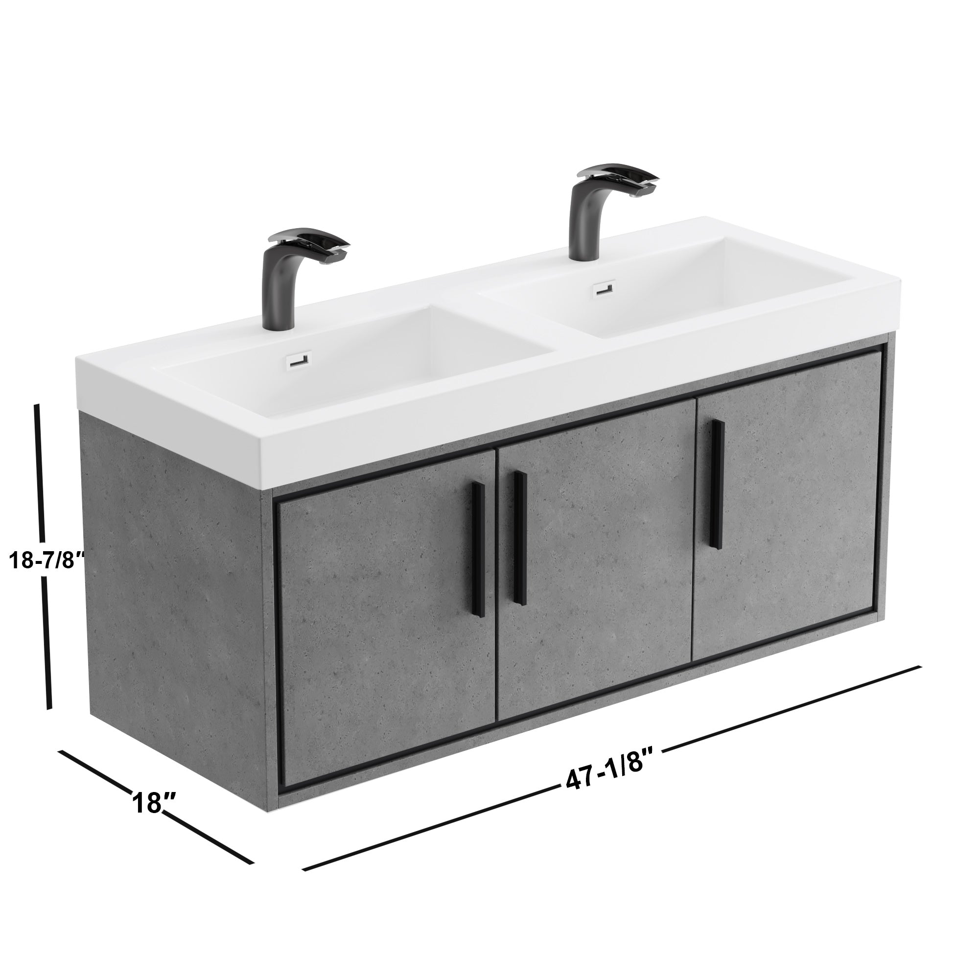 007 Series - 48 Inch Vanity - Double Sinks