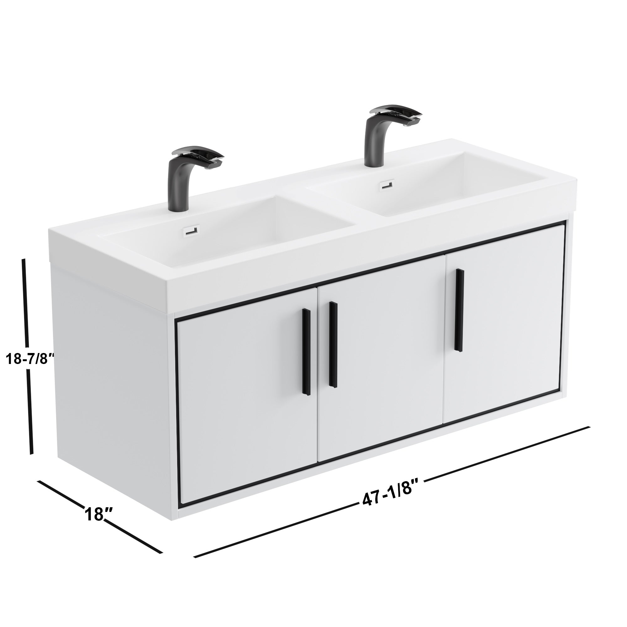 007 Series - 48 Inch Vanity - Double Sinks