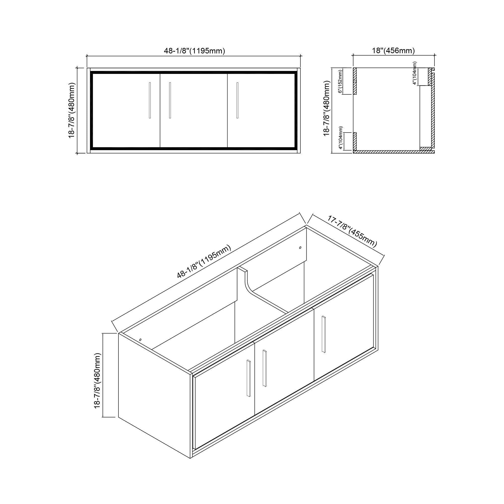 007 Series - 48 Inch Vanity - Double Sinks