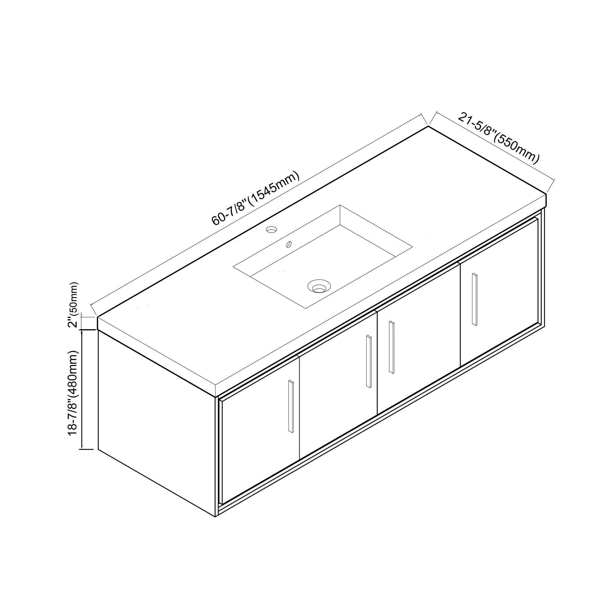007 Series - 60 Inch Vanity