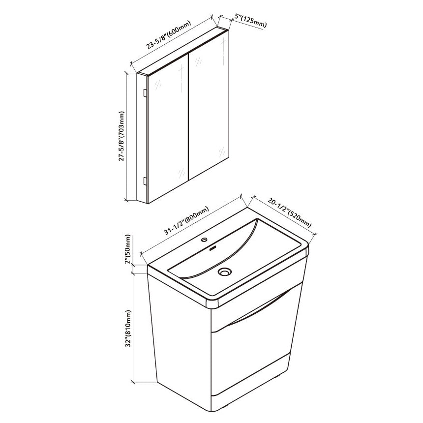 008 Series-30 Inch Vanity With Basin