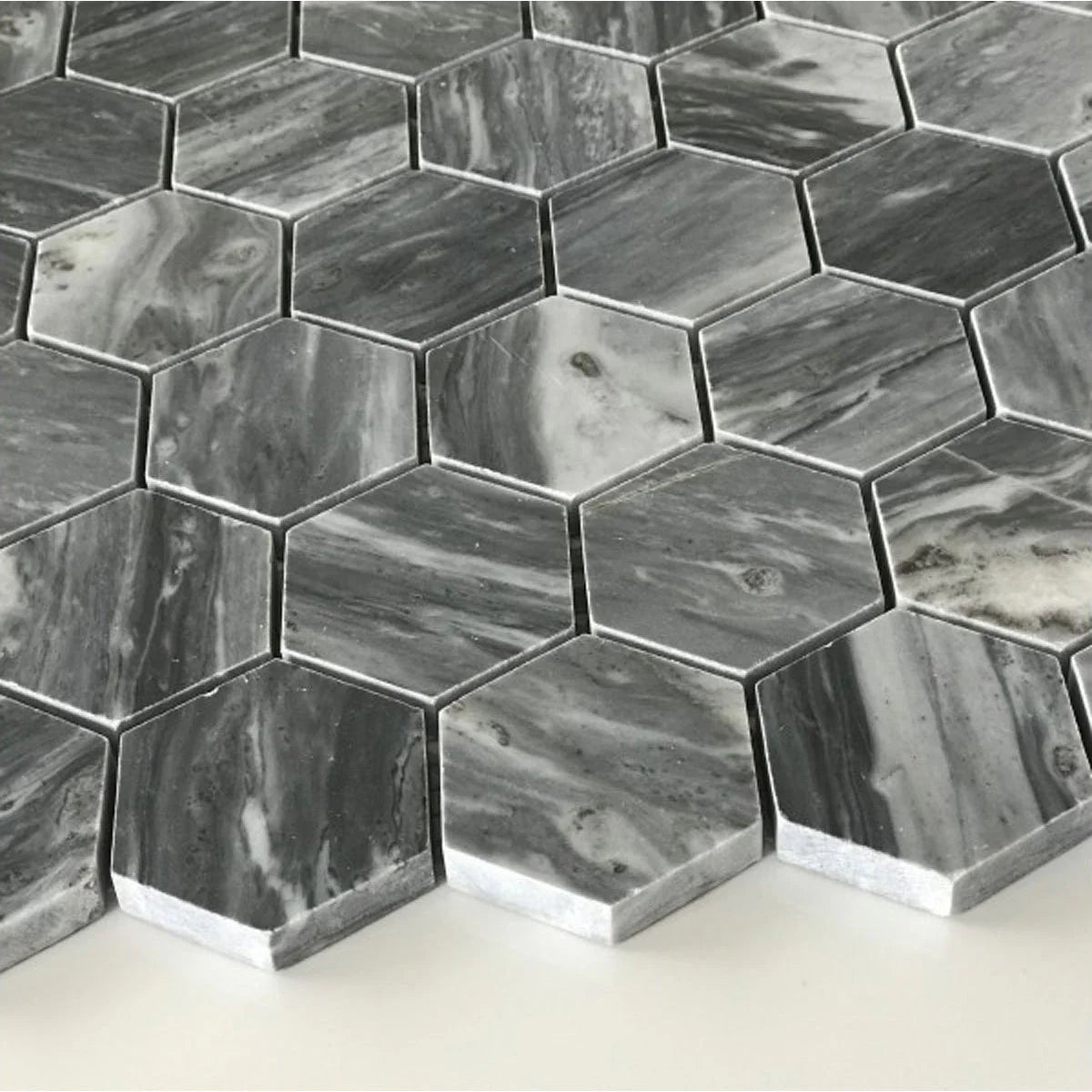 Bardiglio Hexagon 2" Polished Mosaic