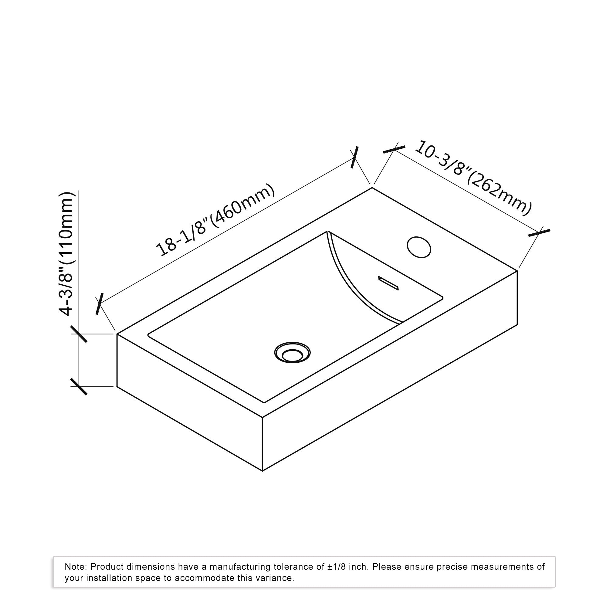 Topmount Bathroom Resin Basin 010 18B