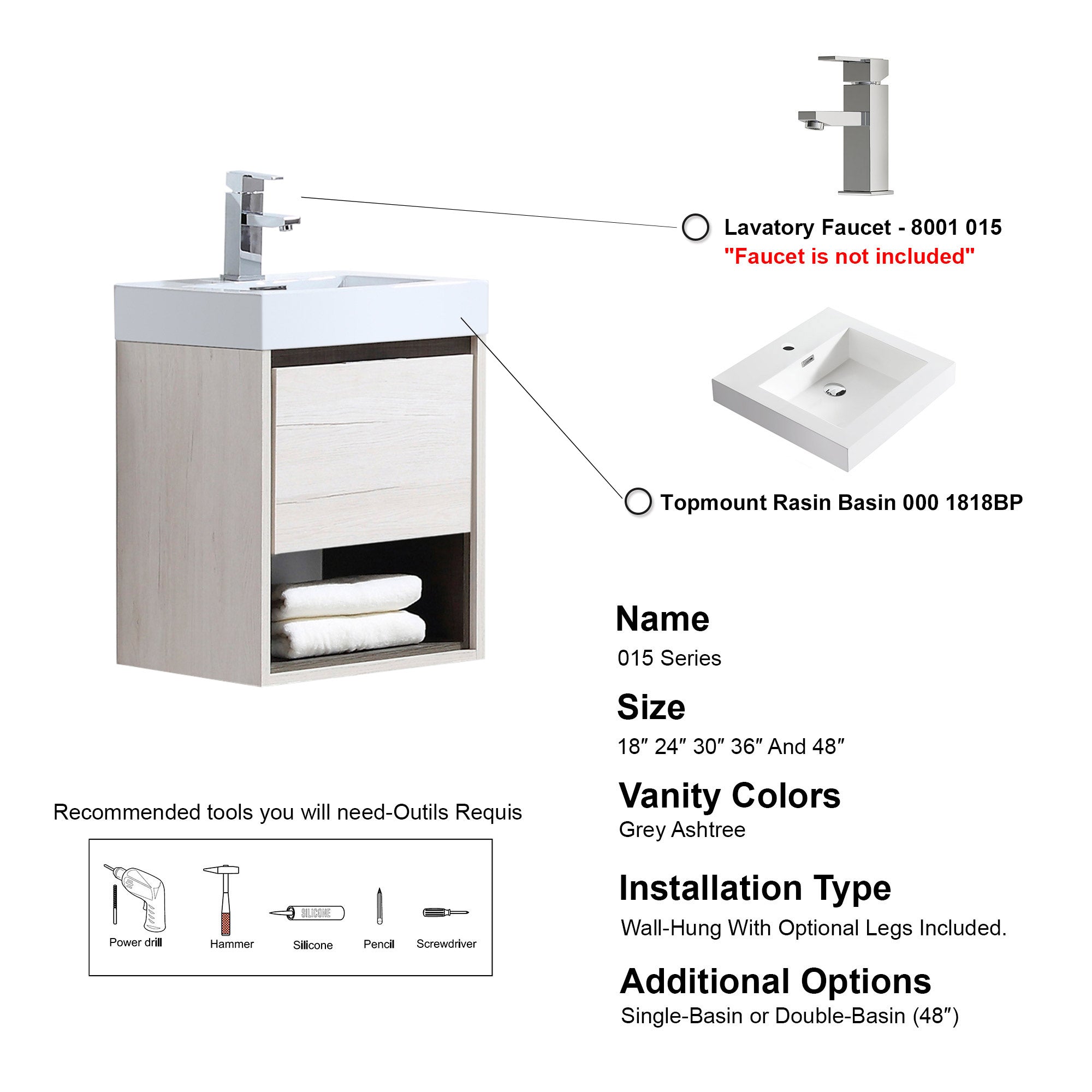 015 Series-18 Inch Vanity