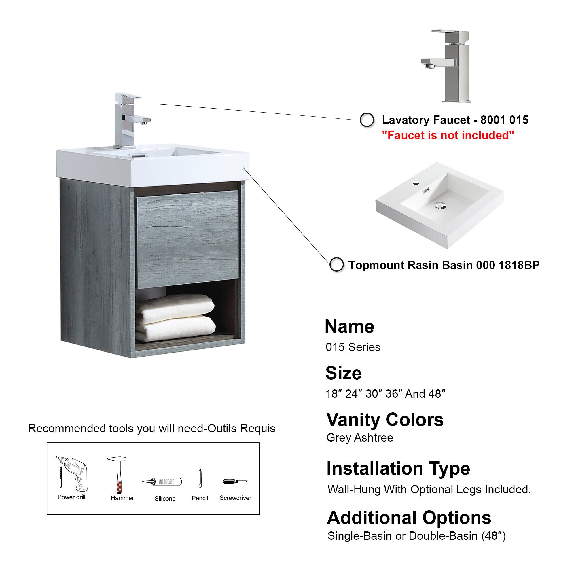 015 Series-18 Inch Vanity