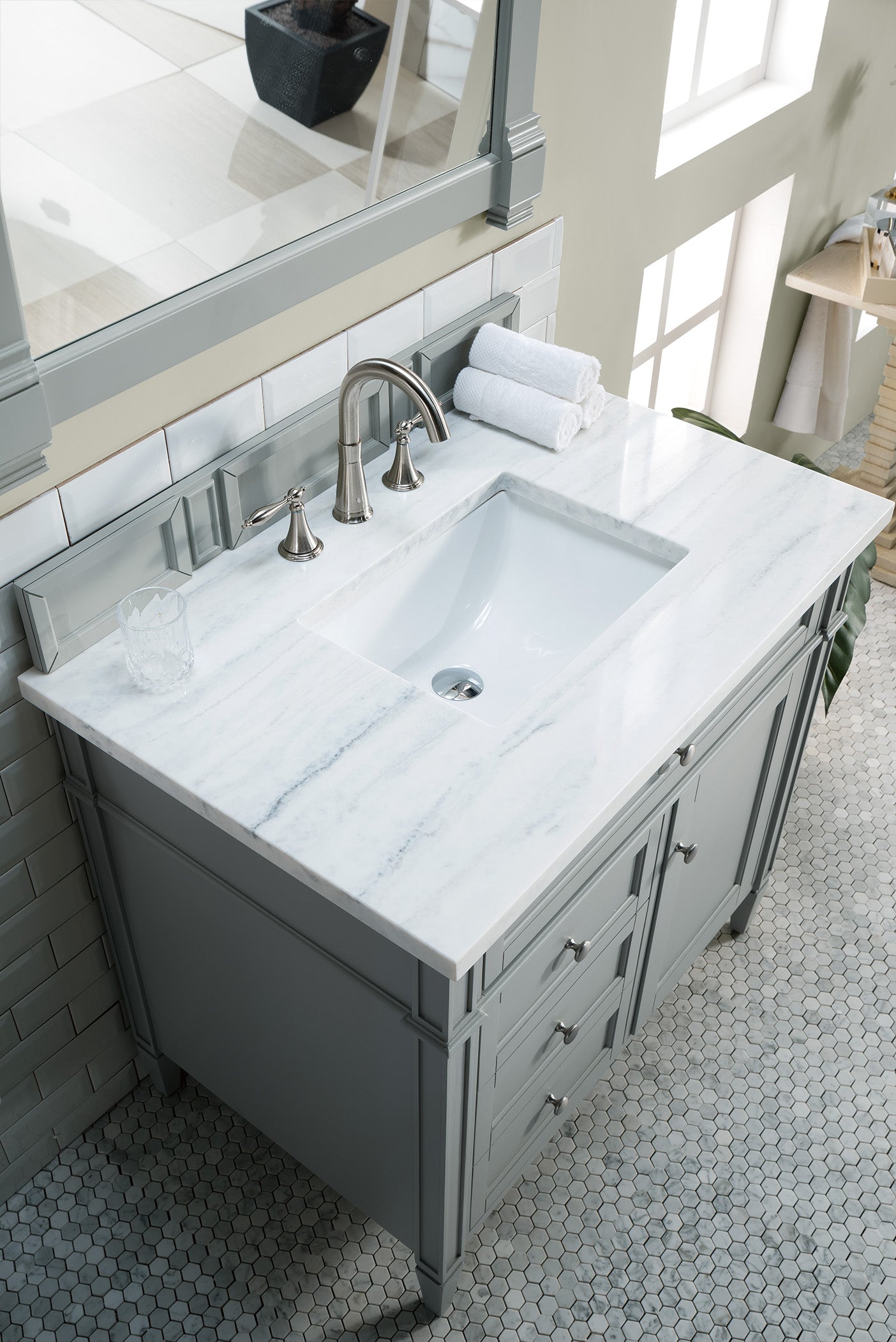 James Martin Brittany 36" Single Vanity in Urban Gray with 3cm Countertop