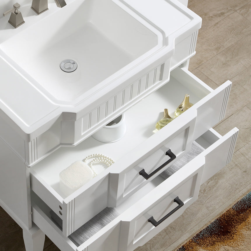 020 Series- 33 Inch Vanity-White With Basin