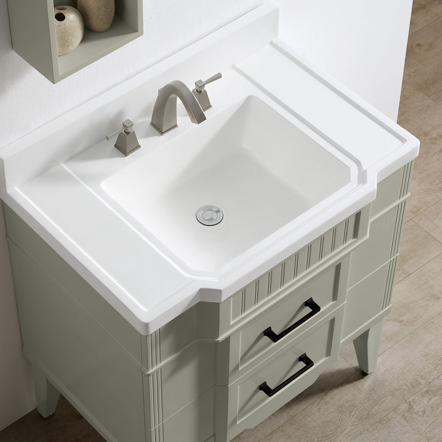 020 Series- 33 Inch Vanity-Grey Green With Basin