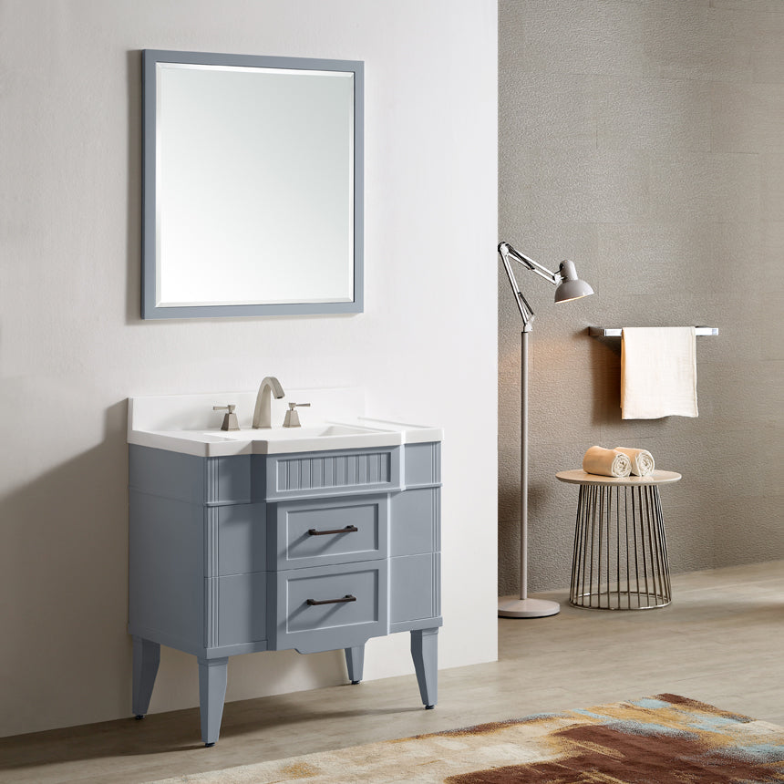 020 Series- 33 Inch Vanity-Grey Blue With Basin