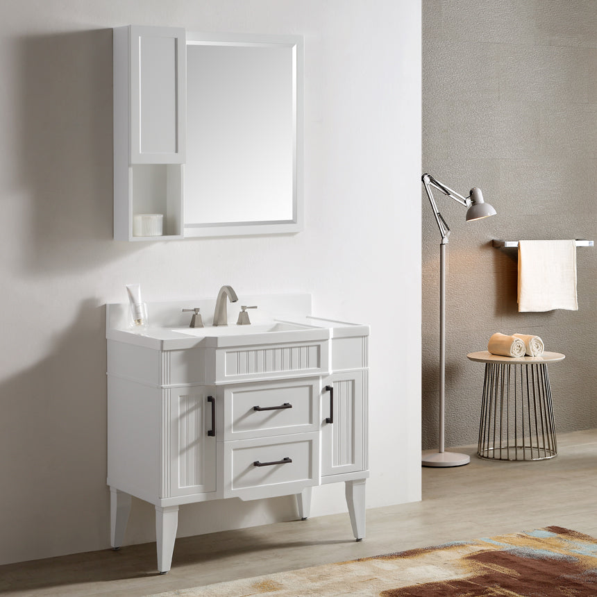 020 Series- 36 Inch Vanity-White With Basin