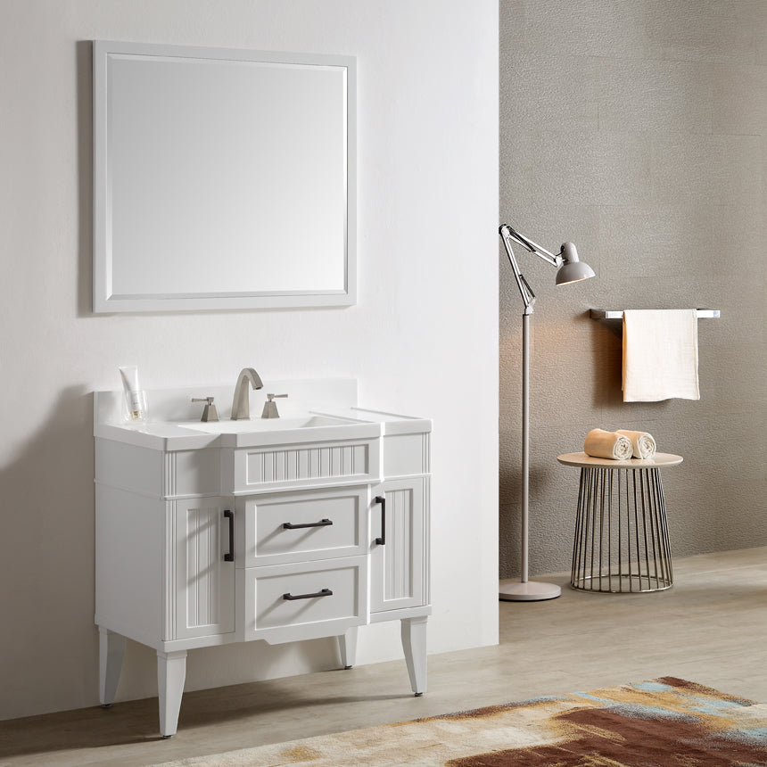 020 Series- 36 Inch Vanity-White With Basin