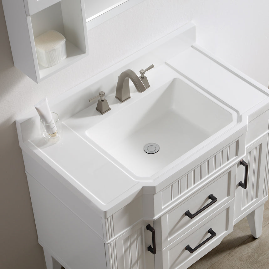 020 Series- 36 Inch Vanity-White With Basin