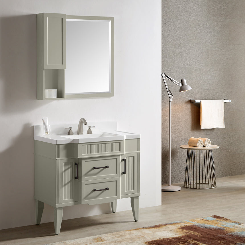 020 Series- 36 Inch Vanity-Grey Green With Basin