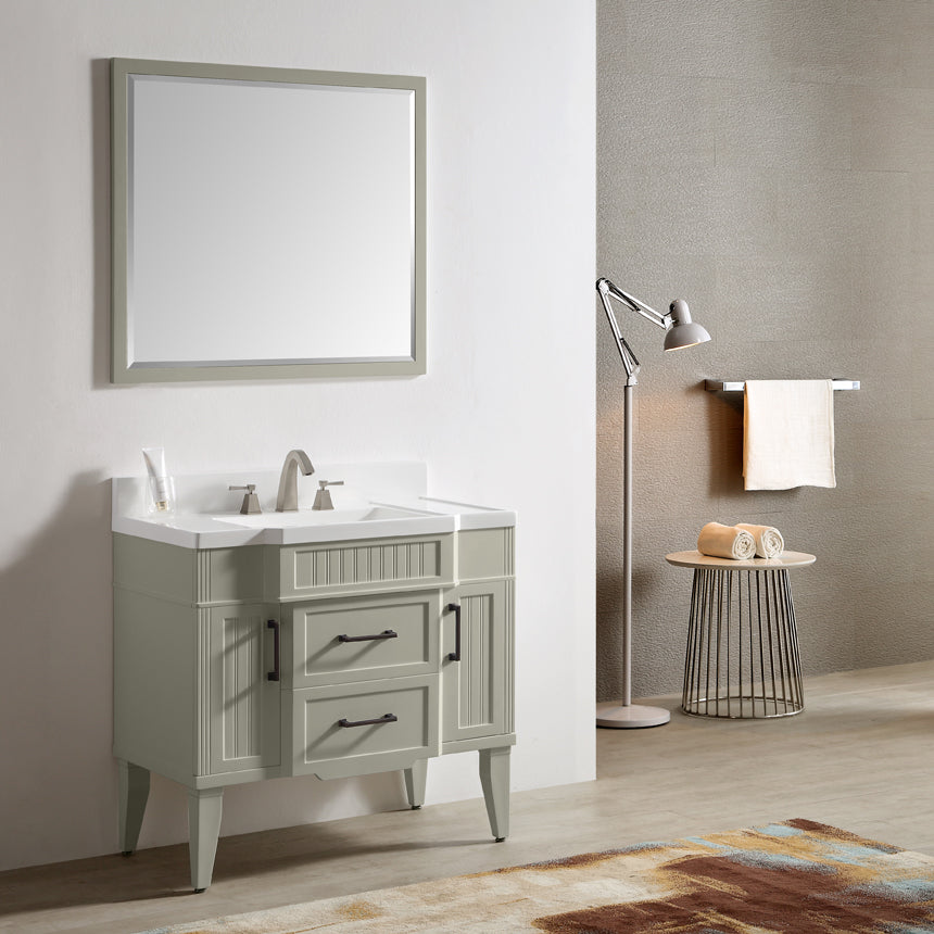 020 Series- 36 Inch Vanity-Grey Green With Basin