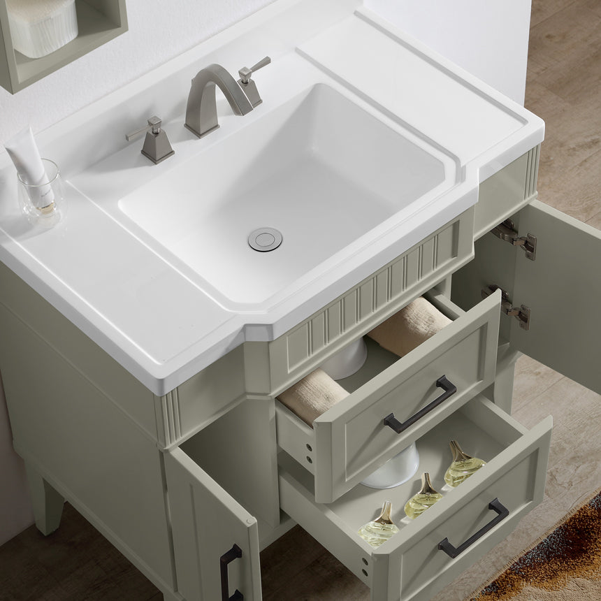 020 Series- 36 Inch Vanity-Grey Green With Basin