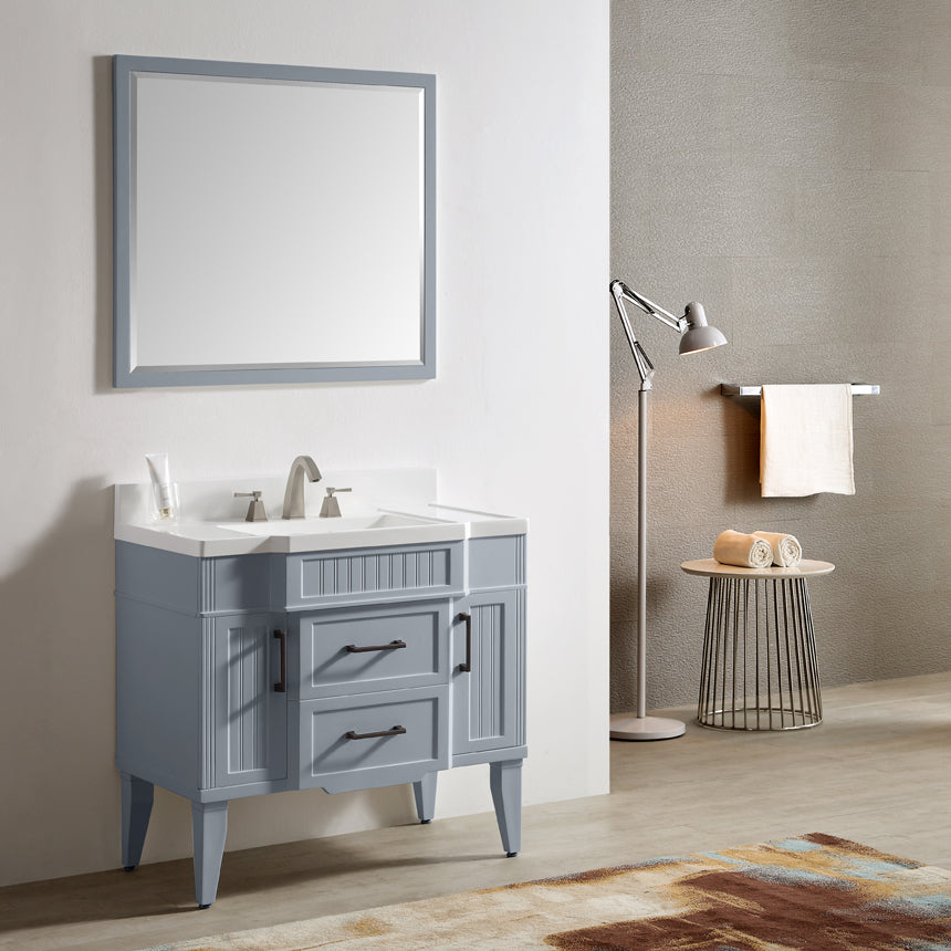 020 Series- 36 Inch Vanity-Grey Blue With Basin