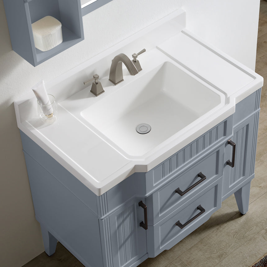 020 Series- 36 Inch Vanity-Grey Blue With Basin