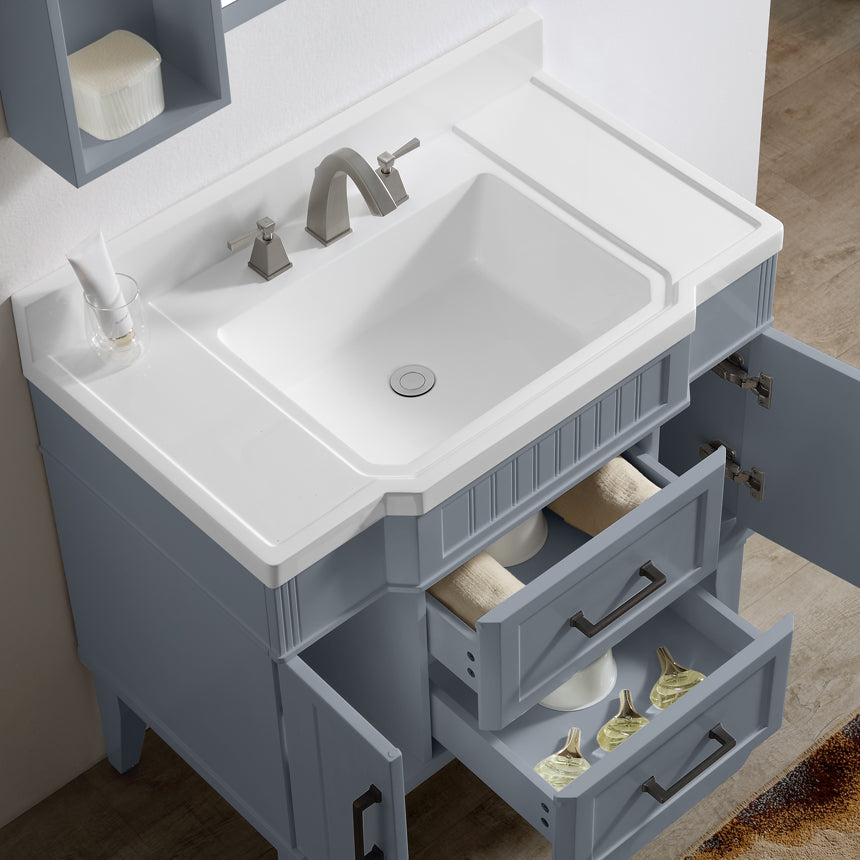 020 Series- 36 Inch Vanity-Grey Blue With Basin