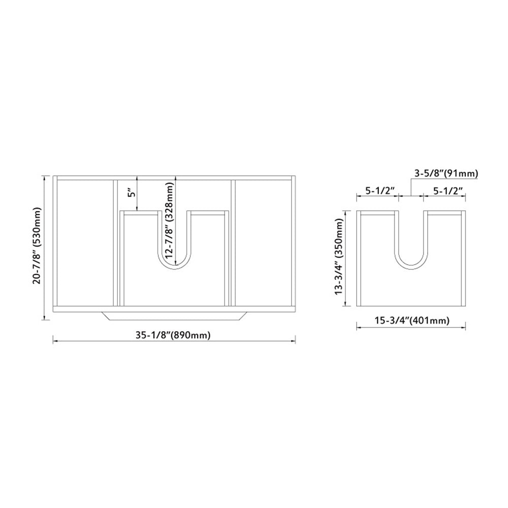 020 Series- 36 Inch Vanity-White With Basin