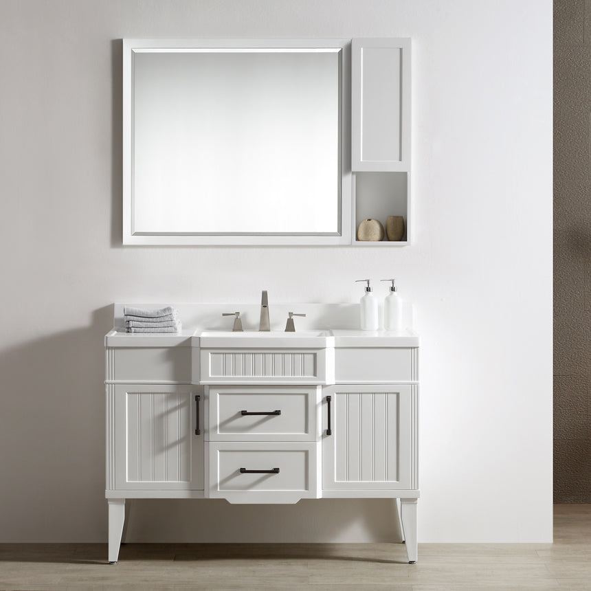 020 Series- 48 Inch Vanity-White With Basin