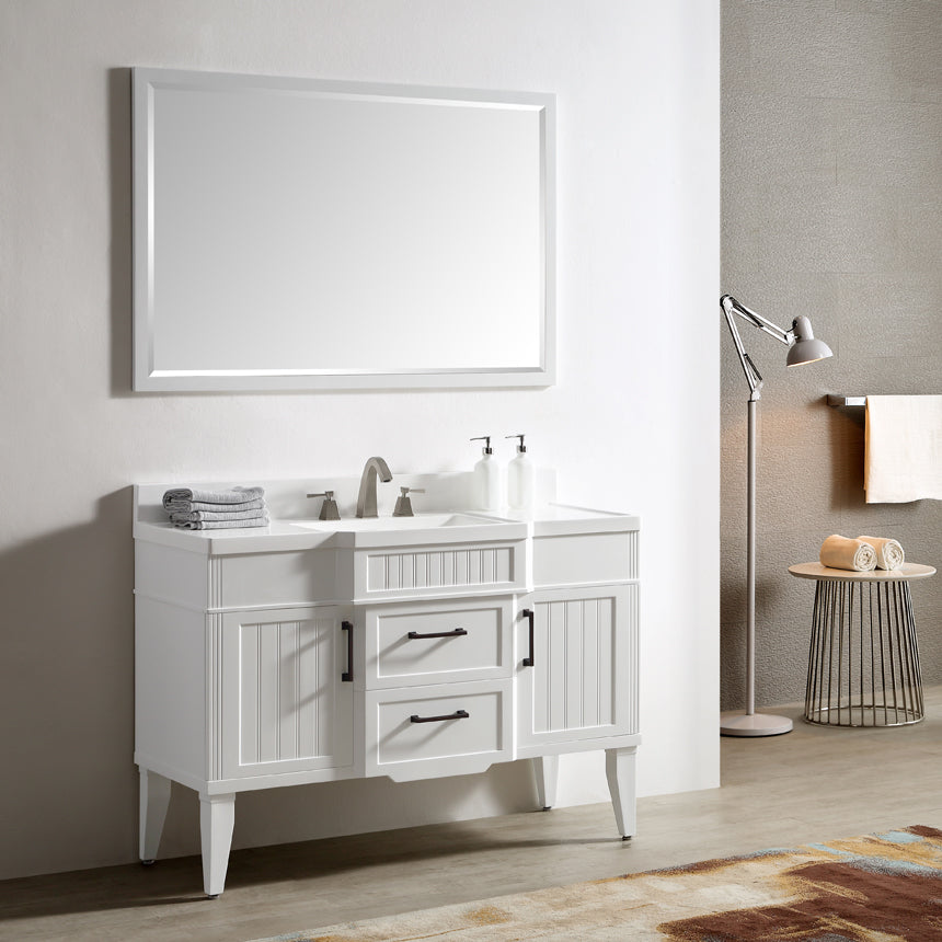020 Series- 48 Inch Vanity-White With Basin