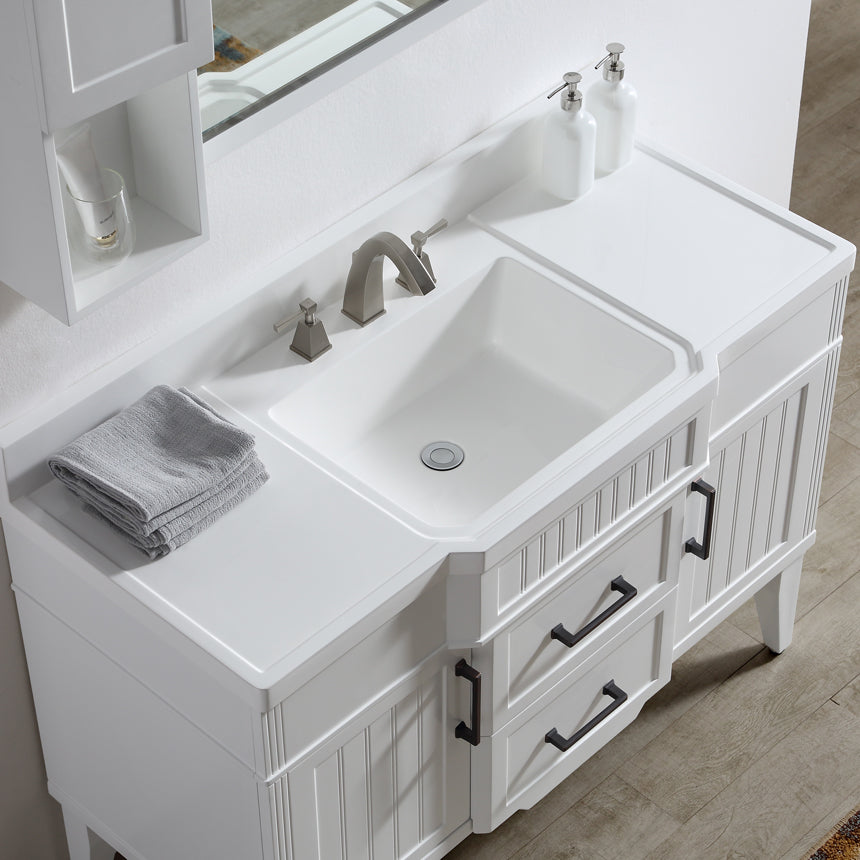 020 Series- 48 Inch Vanity-White With Basin