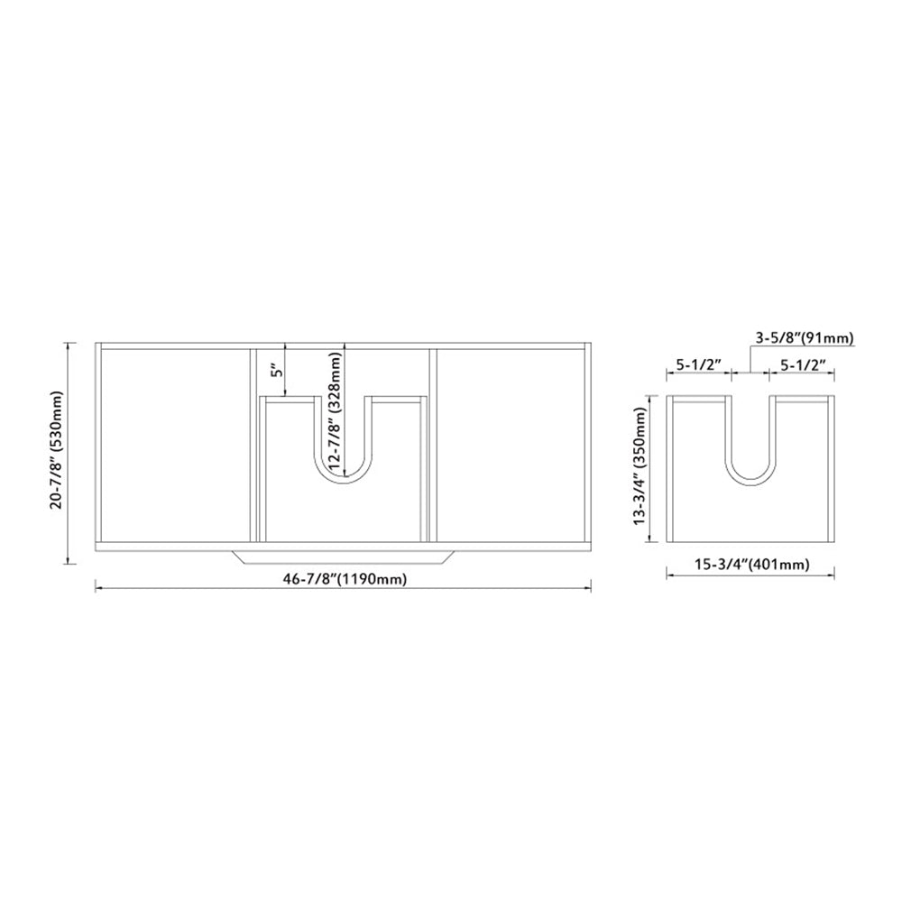 020 Series- 48 Inch Vanity-White With Basin