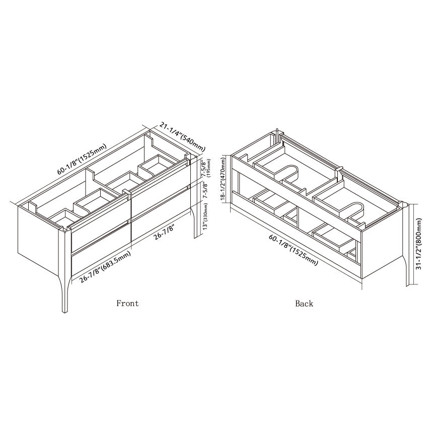 023 LED Series - 60 Inch Vanity