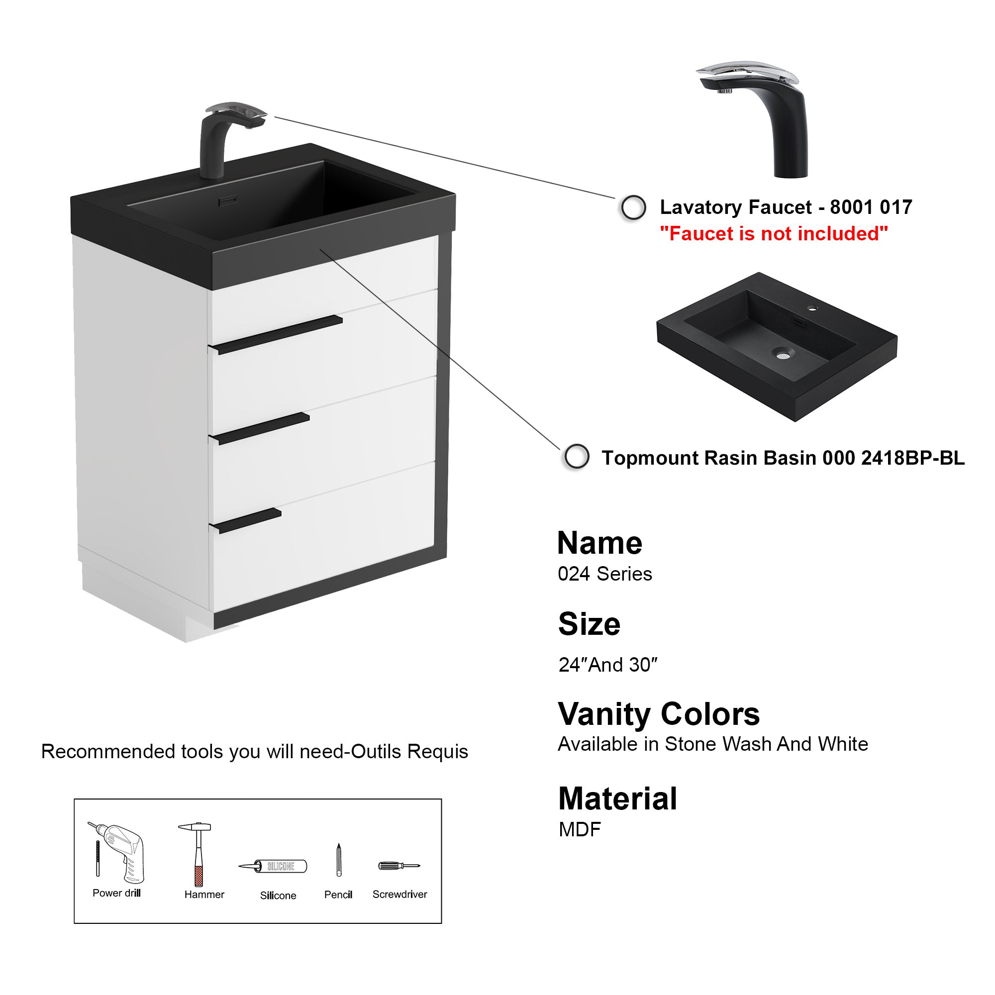 024 Series - 24 Inch Vanity