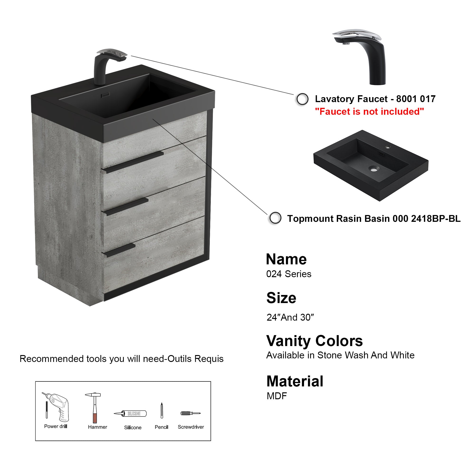 024 Series - 24 Inch Vanity