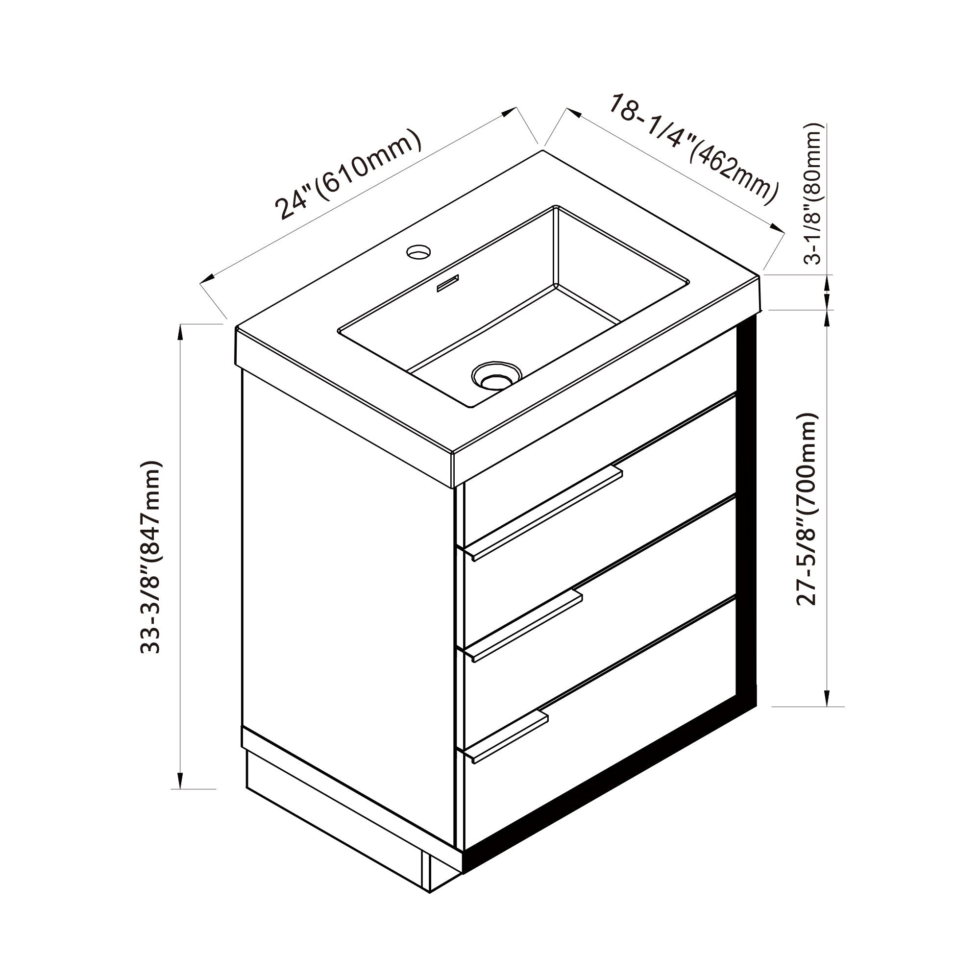 024 Series - 24 Inch Vanity