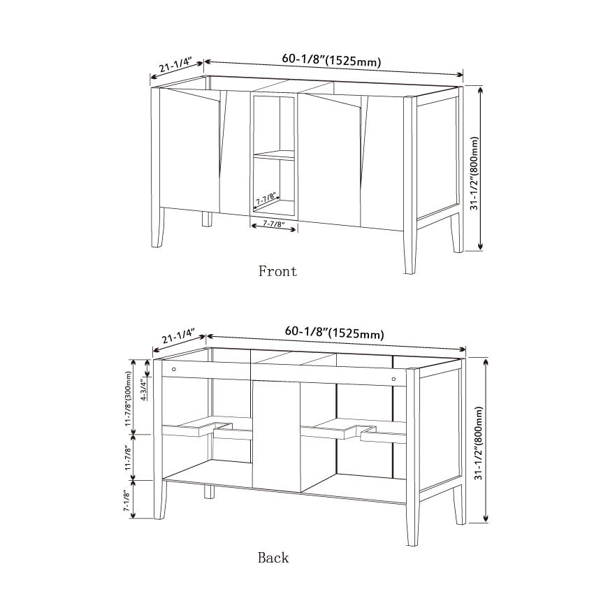 027 Series- 60 Inch Cabinet