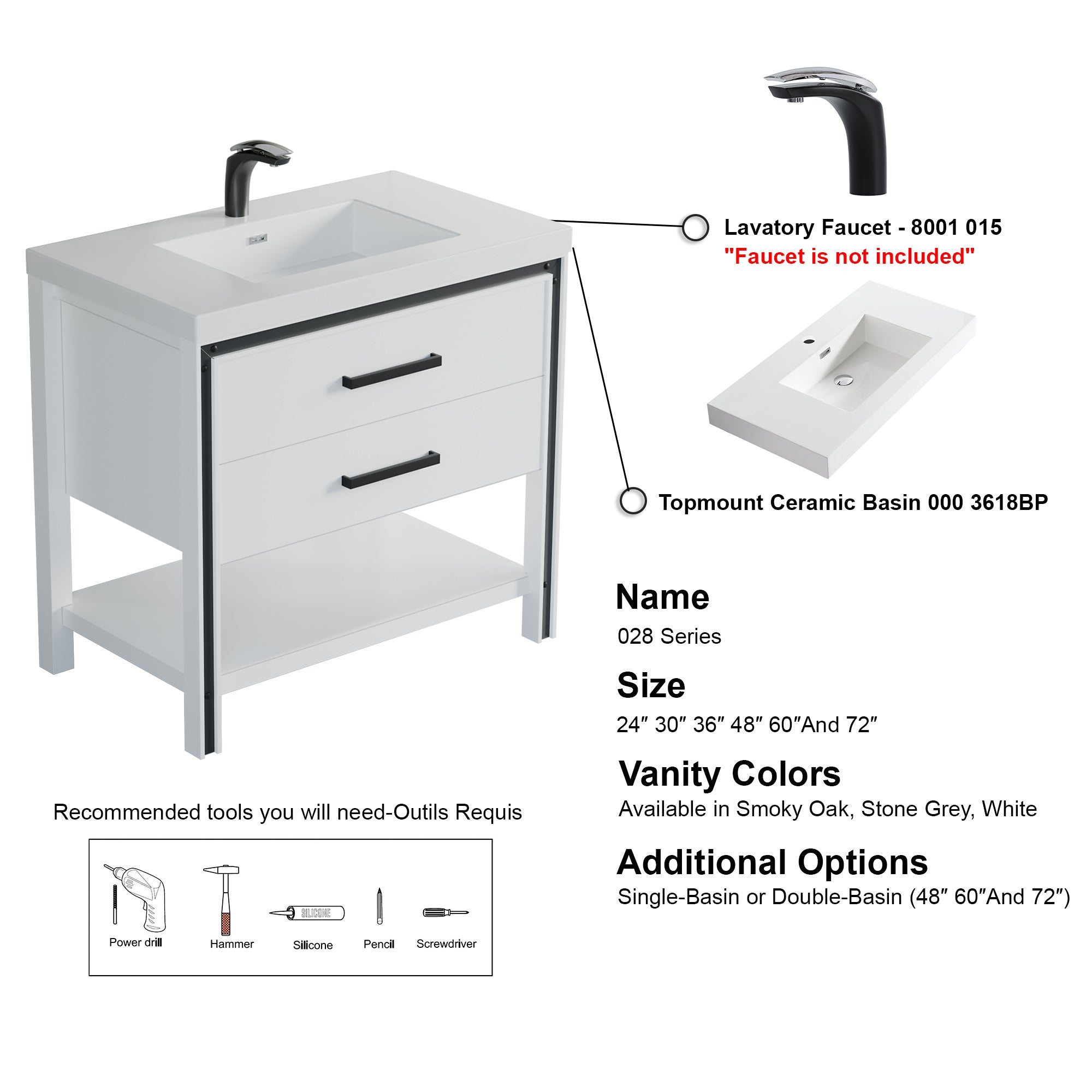 028 Series - 36 Inch Vanity