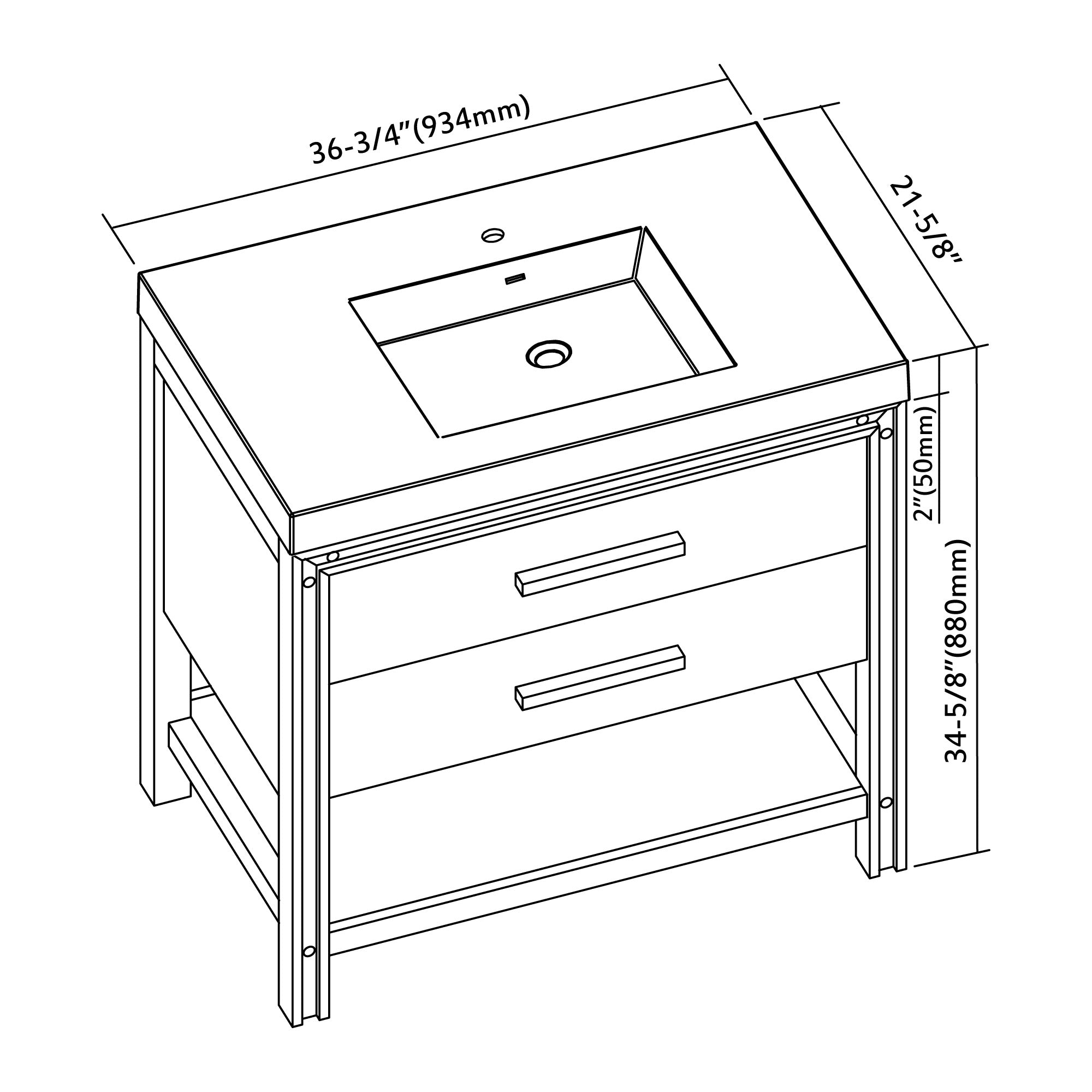 028 Series - 36 Inch Vanity