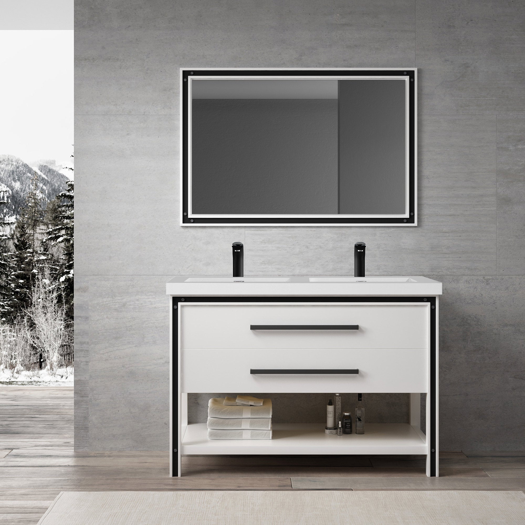 028 Series - 48 Inch Vanity -Double Sinks