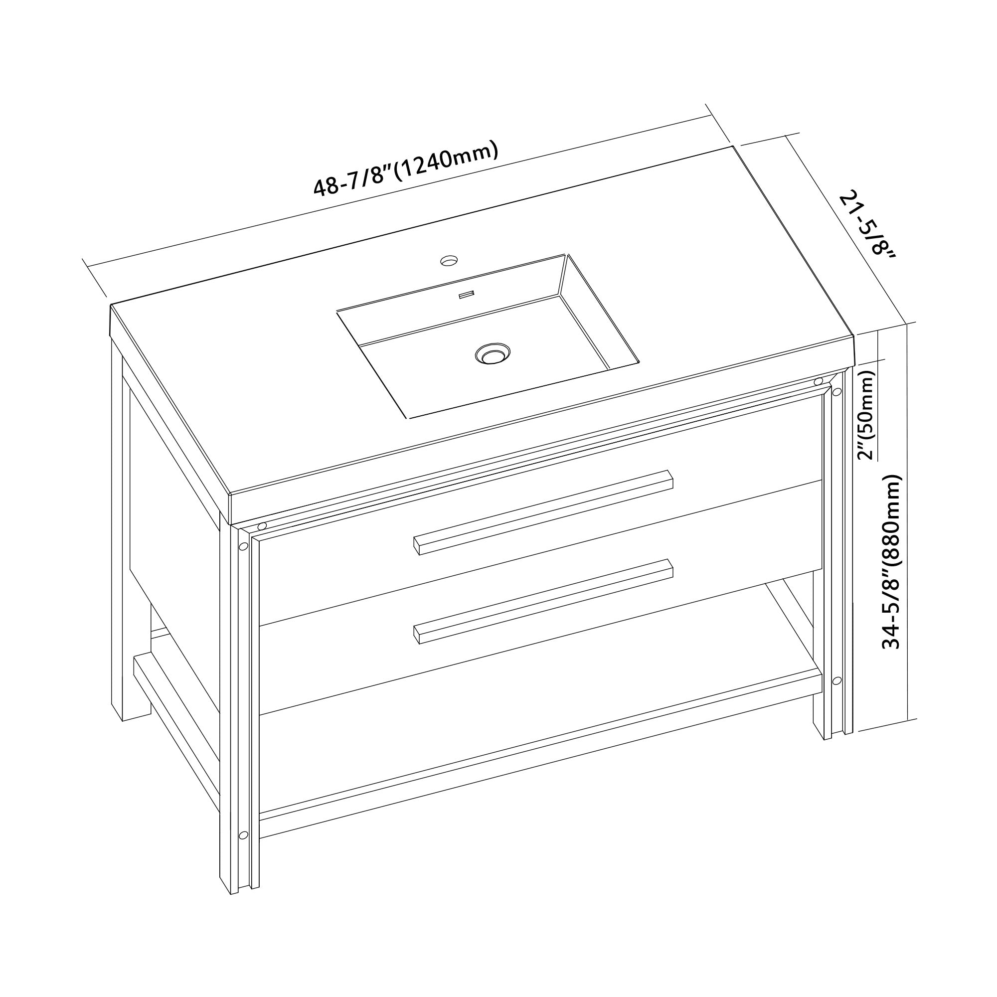 028 Series - 48 Inch Vanity -Single Sink