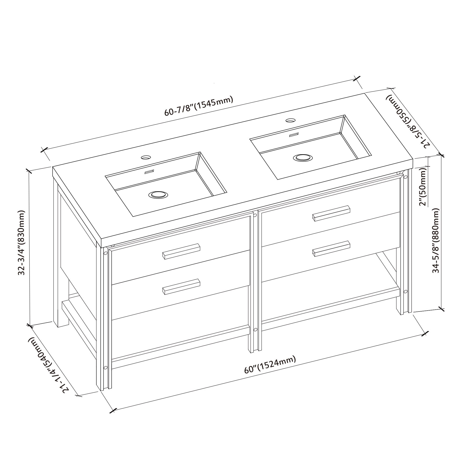 028 Series - 60 Inch Vanity