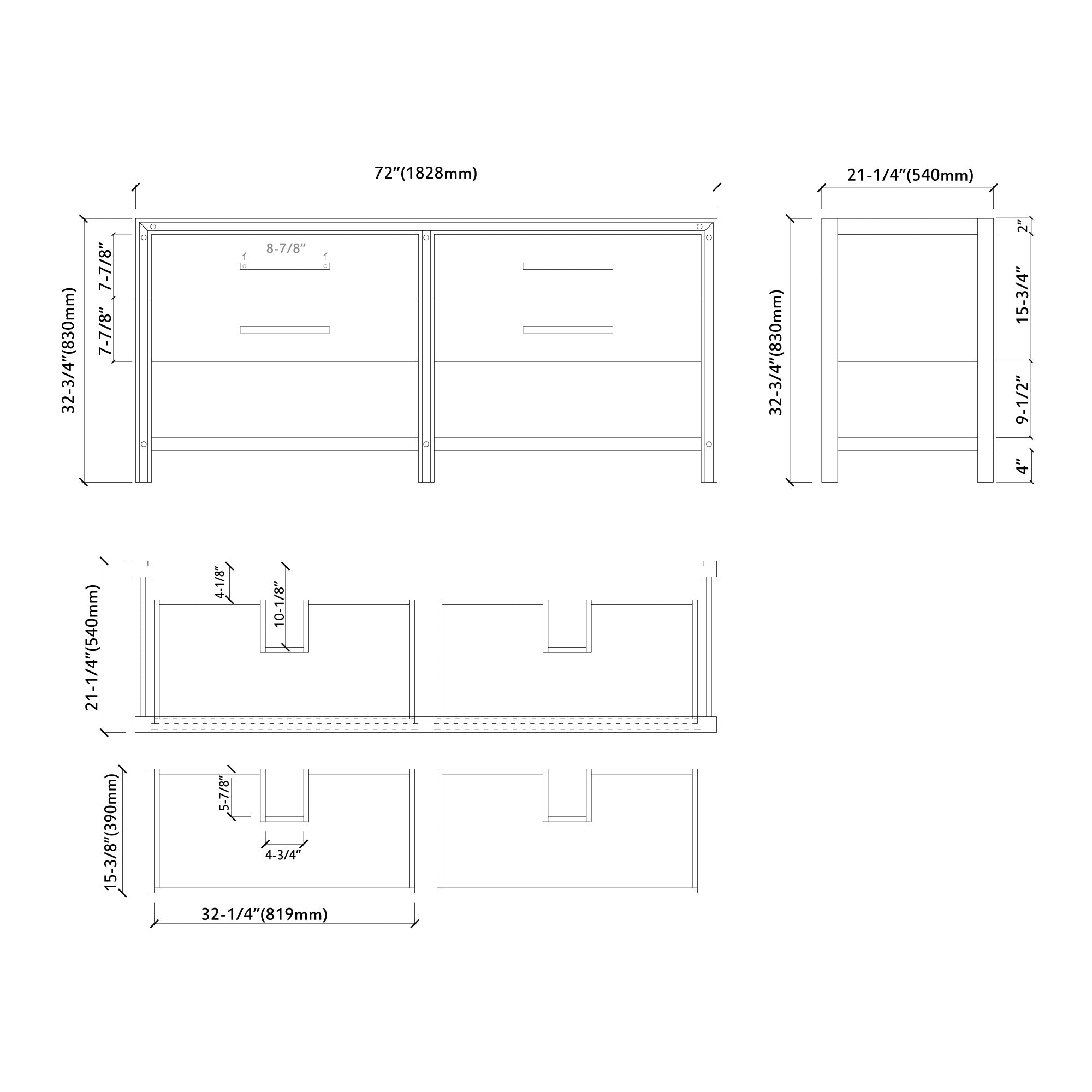 028 Series - 72 Inch Vanity