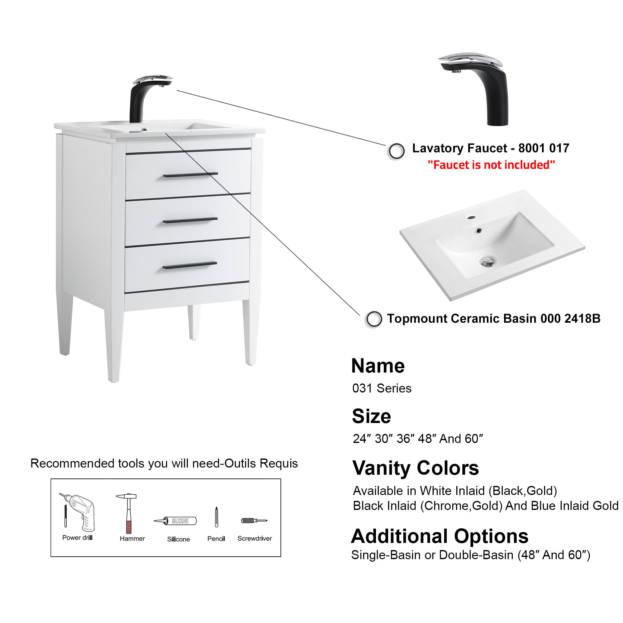 031 Series - 24 Inch Vanity